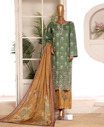 HZ °GULDOZI° Luxury Lawn Embroidery 3Piece Stitched Collection 2026 D#09