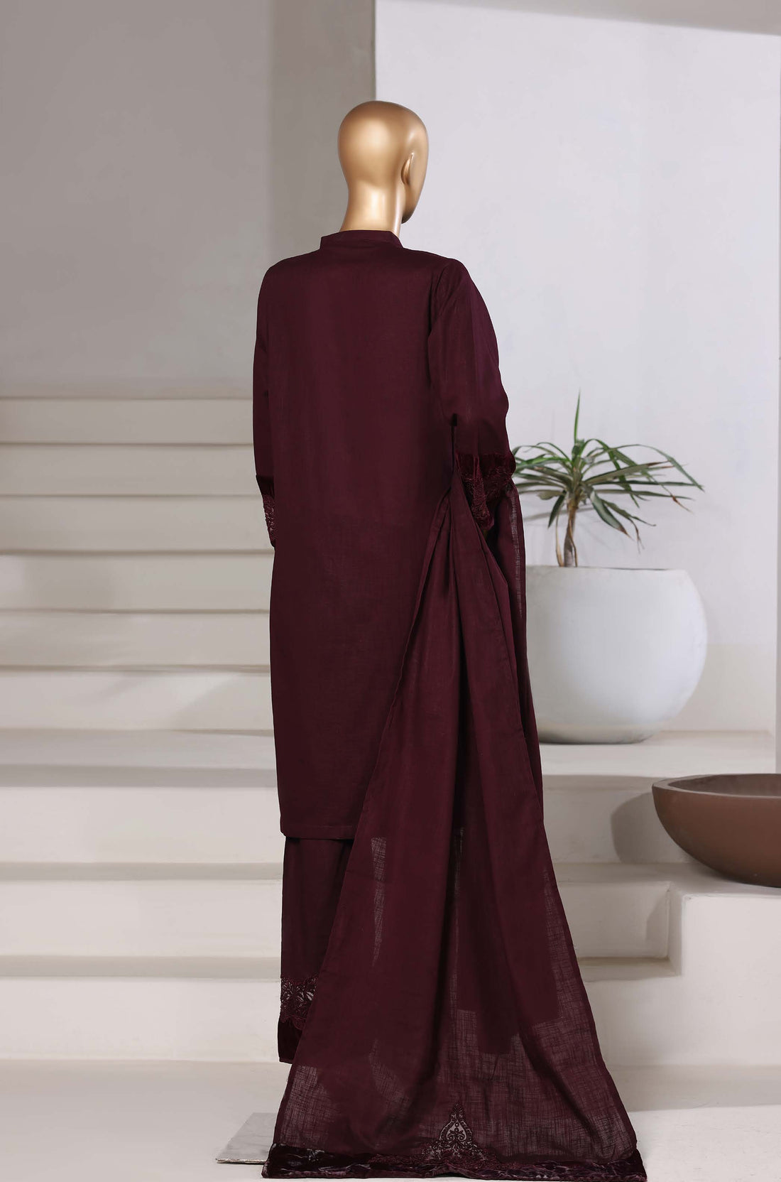 Sadabahar Stitched Premium Winter Cross Slub Texture Fabric With Velvet Collection 2025 CSTV -02