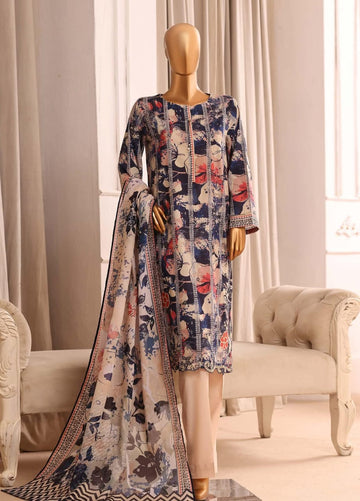 HZ Textiles Luxury Laserkari Embroidered Lawn Suit Stitched 3 Piece 2026 D#-01