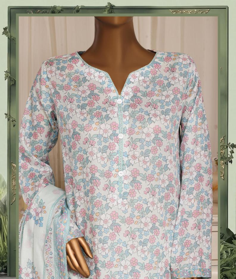 HZ Daily Wear Luxury Lawn Printed Vol-12 3Piece Stitched Collection 2026 D#-06