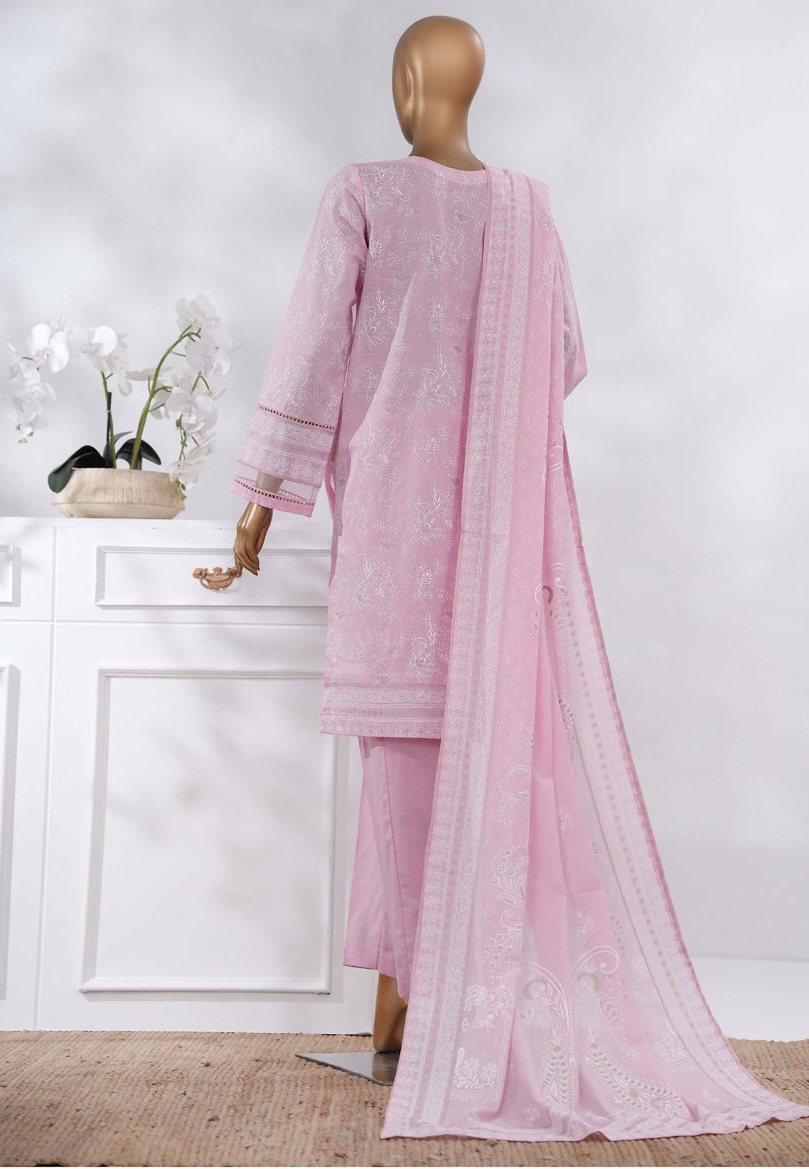 Hz Ready To Were Cotton Sunehri Paste Print With Embroidery Stitched Collection 2025. D-61 T Pink