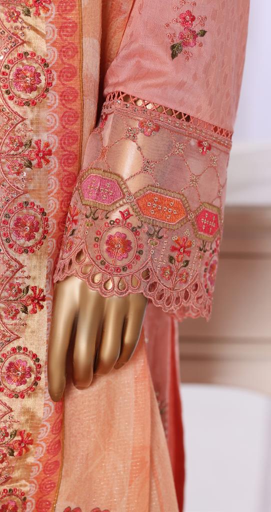 Bin Saeed Luxury Lawn Jacquard Fetive Embroidery 3Piece Stitched COLLECTION 2026. D-10