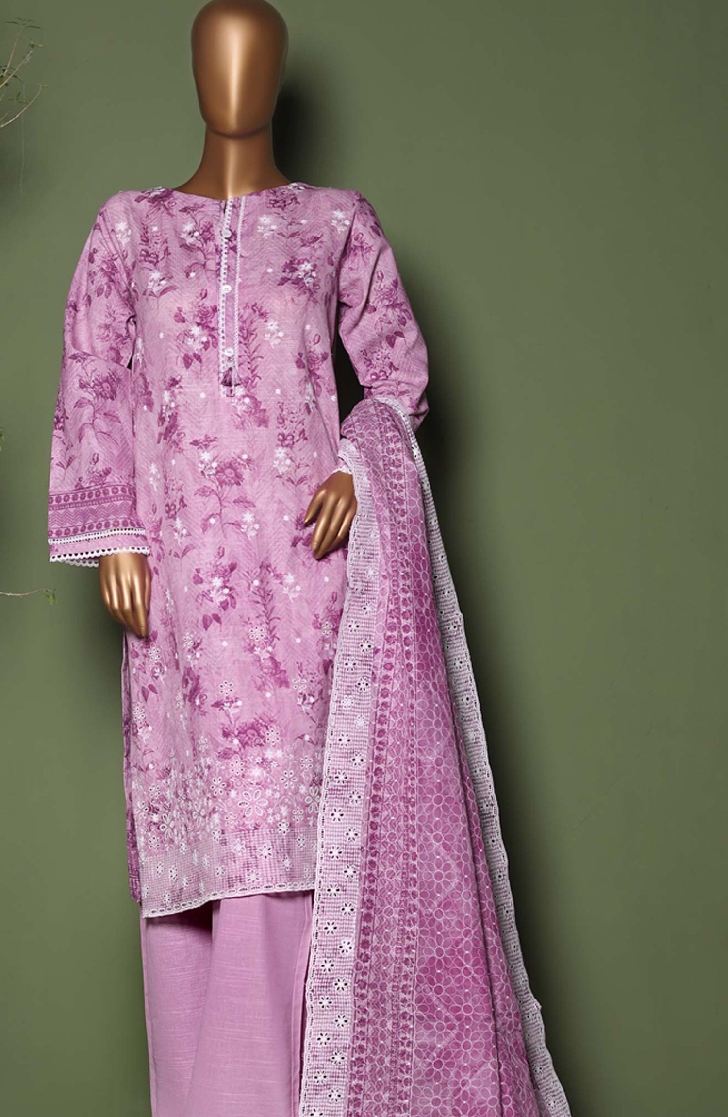 HZ Printkari Embroidered Khaddar Stitched 3 Piece Collection 2025. HZPE 01