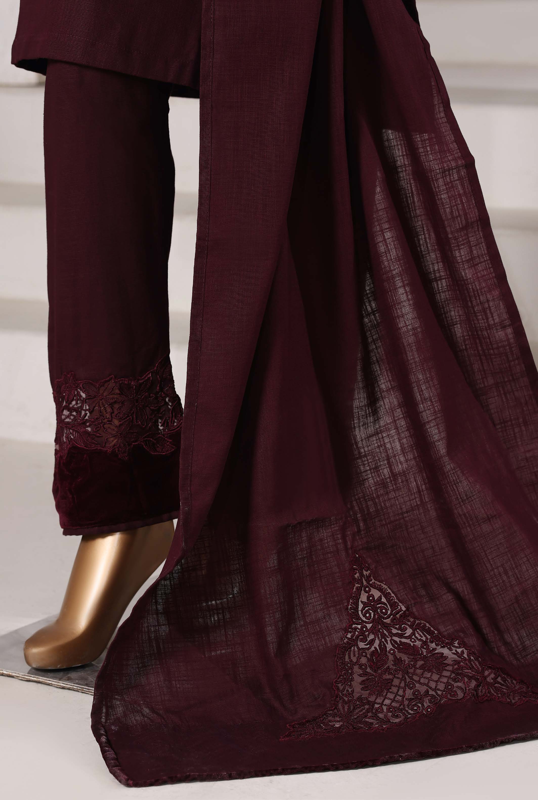 Sadabahar Stitched Premium Winter Cross Slub Texture Fabric With Velvet Collection 2025 CSTV -02