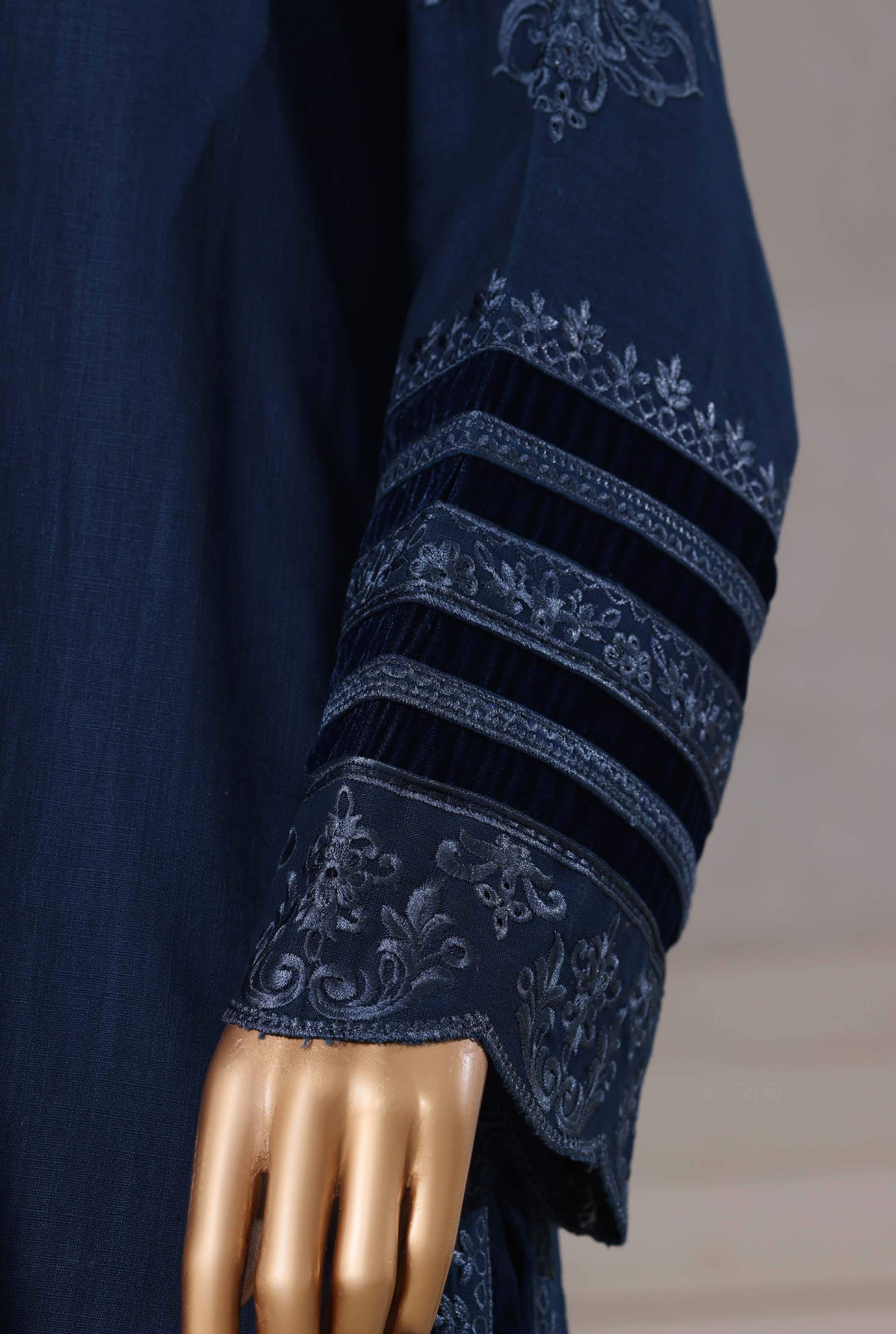 Sadabahar Stitched Premium Winter Cross Slub Texture Fabric With Velvet Collection 2025 CSTV -09