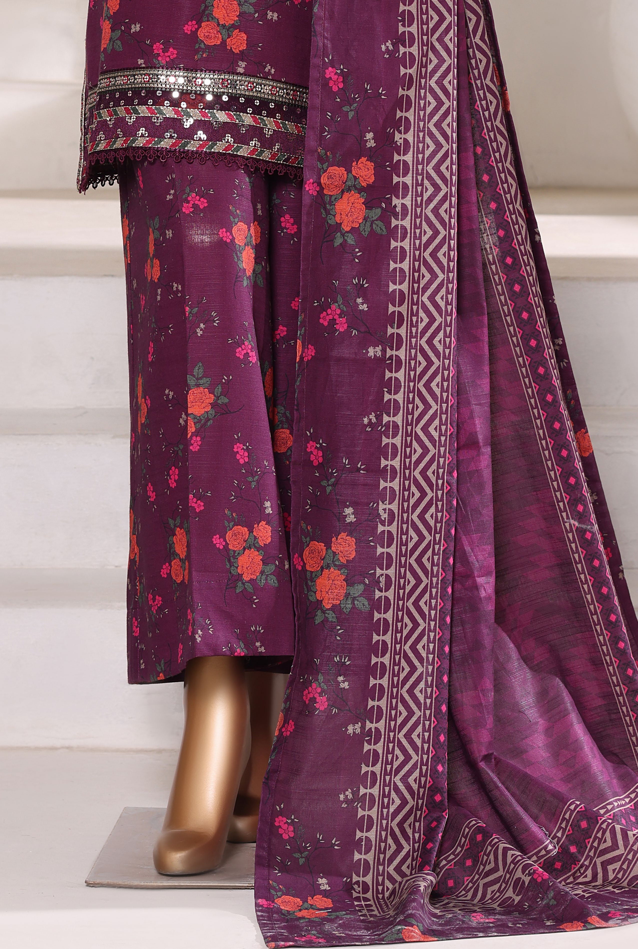 Sadabahar Malika Khaddar Short Length 3Piece Stitched Vol-02 Collection 2025. D-55 Purples