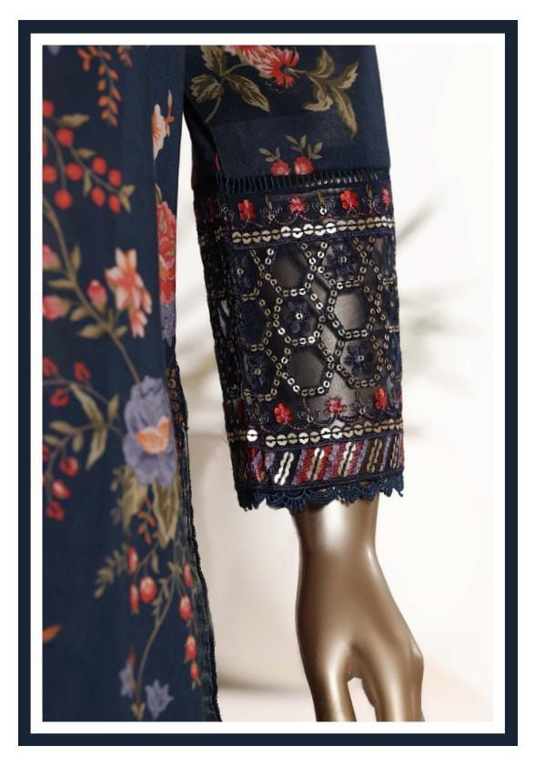 Sadabahar Malika Embroidery Lawn Short Length With Shalwar With Lawn Printed Dupatta  3Piece Stitched Vol-01 Collection 2026 D#01