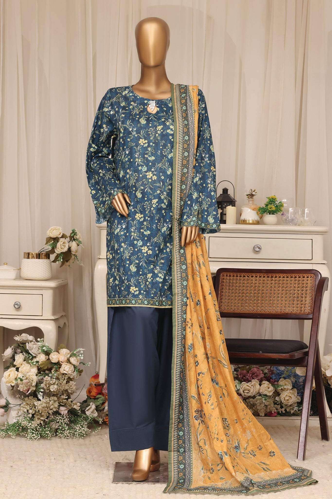 BIN SAEED Luxury Lawn Printed With Farshi Shalwar 3Piece Stitched COLLECTION 2026 D-#08