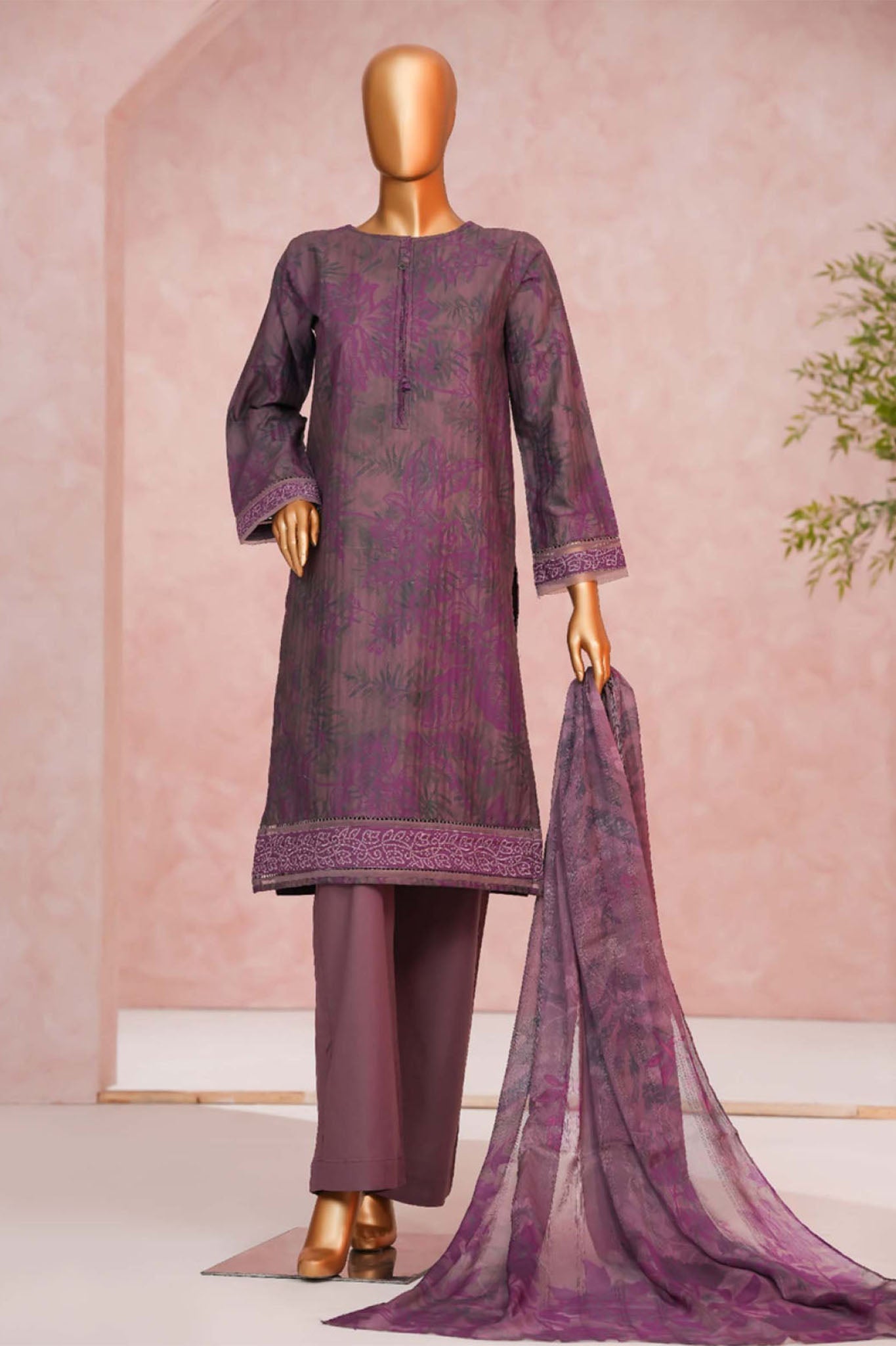 Enchant By HZ Stitched 3 Piece Linnokara Prints Collection'2025-PLK-519
