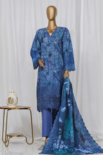 SADABAHAR RTW FUSION LASER CHICKENKARI EMBROIDERED KHADDAR 3PIECE COLLECTION 2026 SFKE -08