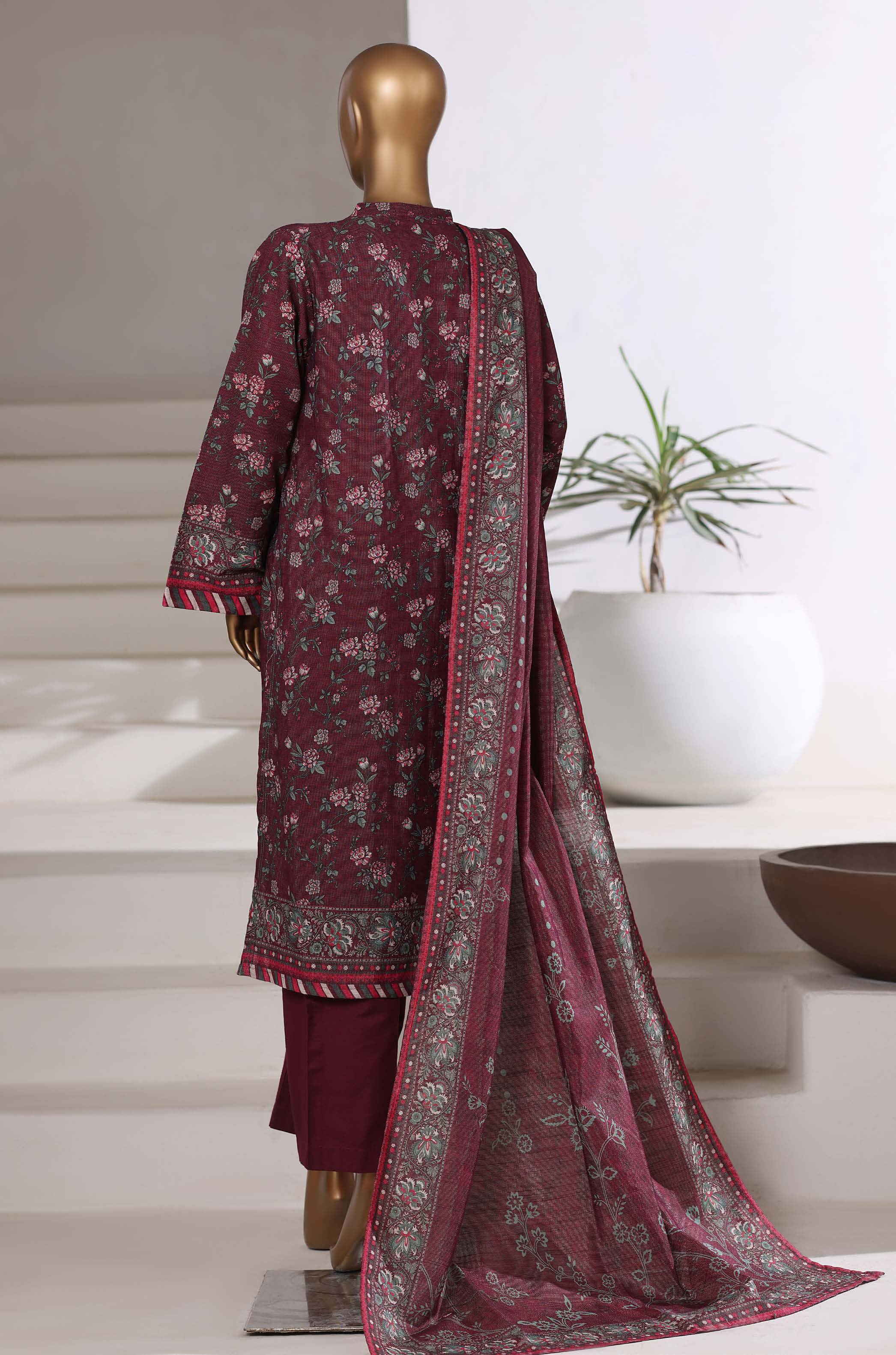 Sadabahar Shimmer Printed Khadder 3PCS Stitched Vol—1 Collection 2025 D-06