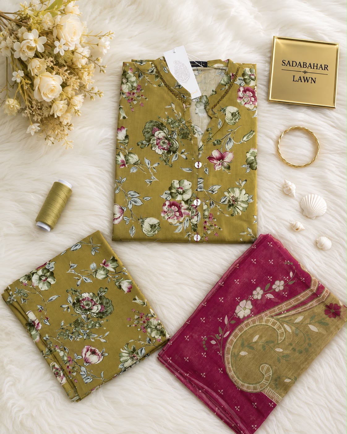 Sadabahar Lawn Printed Vol-15 3Piece Stitched Collection 2026 D#-08