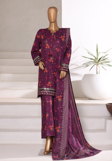Sadabahar Malika Khaddar Short Length 3Piece Stitched Vol-02 Collection 2025. D-55 Purples