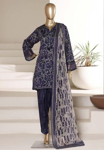 Sadabahar Malika Embroidery Lawn Short Length With Shalwar With Lawn Printed Dupatta  3Piece Stitched Vol-01 Collection 2026 D#08