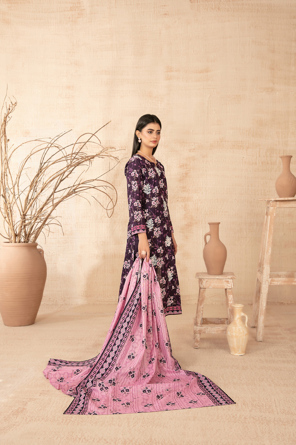 Areeka By Tawakkal Khaddar Boti Embroidery 3Piece Unstitched Collection 2025. D-08