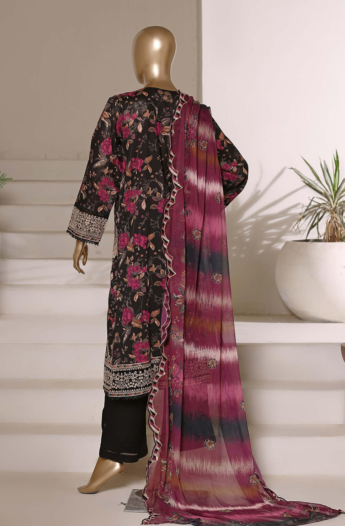 Sadabahar Luxury Signature  Lawn Embroidery 3Piece Stitched Vol-02 COLLECTION 2026. D-12