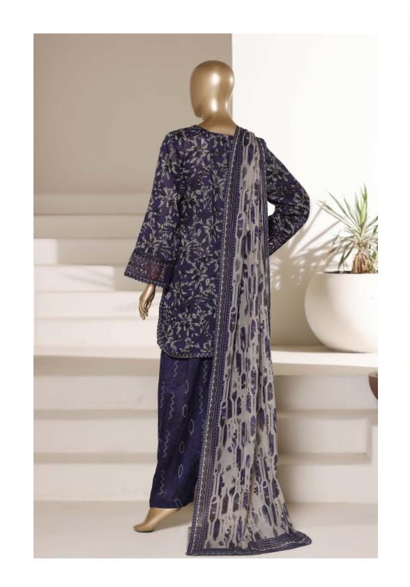 Sadabahar Malika Embroidery Lawn Short Length With Shalwar With Lawn Printed Dupatta  3Piece Stitched Vol-01 Collection 2026 D#08