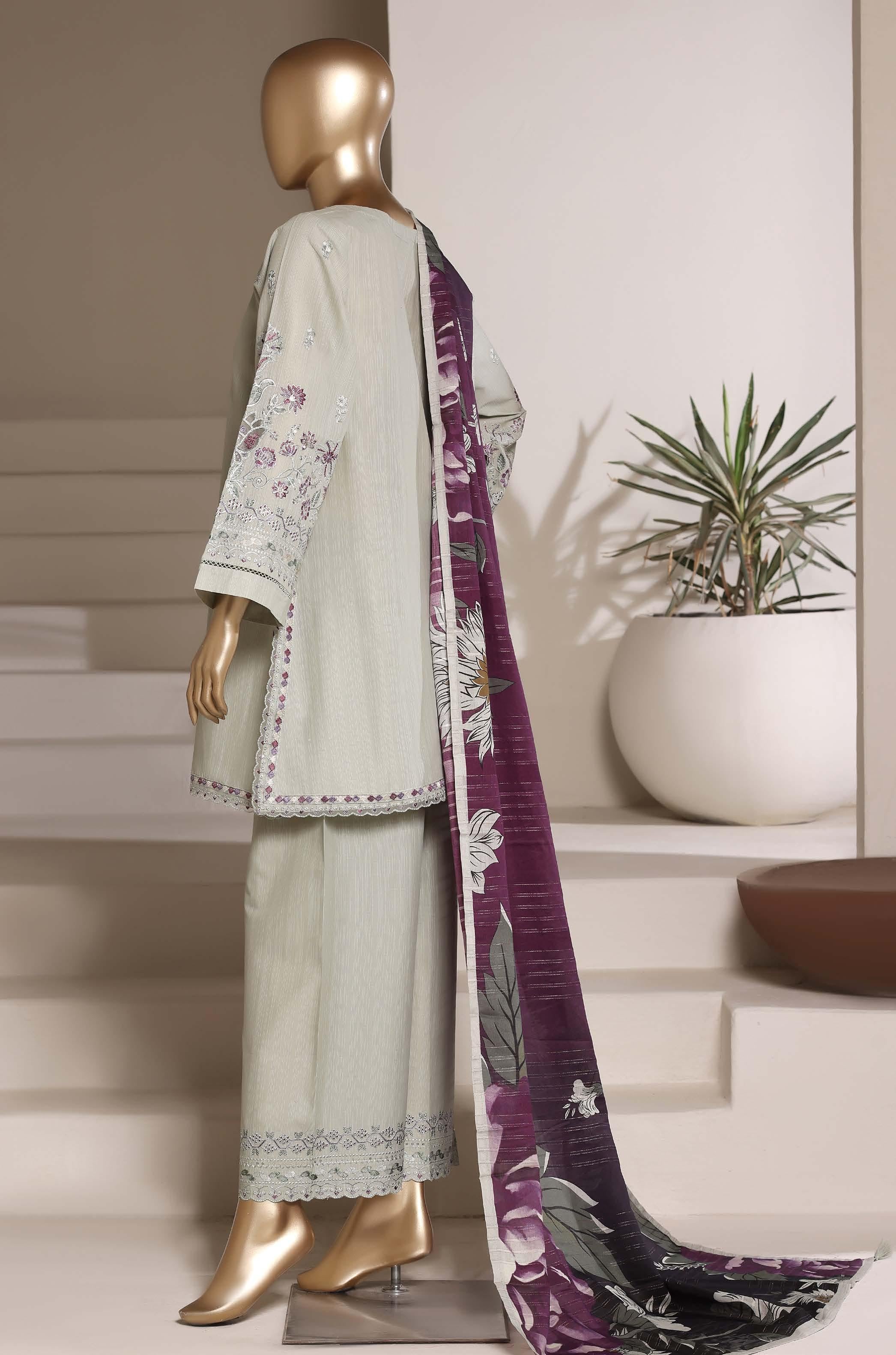 Sadabahar Luxury Eclair Solid  Textured Lawn Embroidery With Digital Printed Lawn Dupatta 3Piece Stitched Eid Festive Edition Collection 2026. D#-05