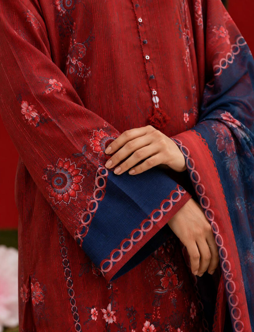 Sadabahar Ready To Wear Textured Lawn Printed Vol-14 3Piece Stitched Collection 2026 D#-01