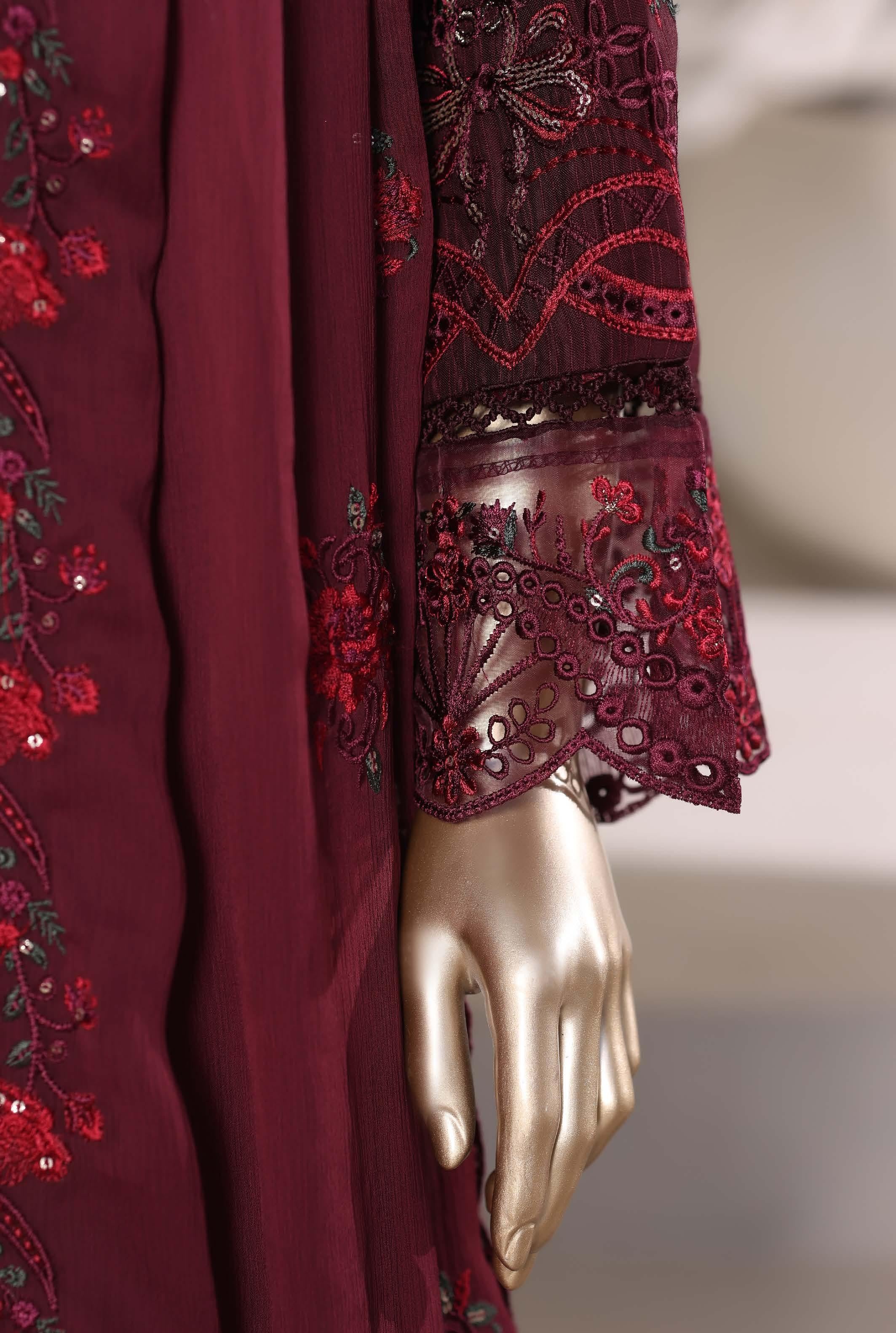 Sadabahar Luxury SlubViscous Lawn Embroidery With Chiffon Embroidery Dupatta Stitched Vol-01 Collection 2026. LEL-09