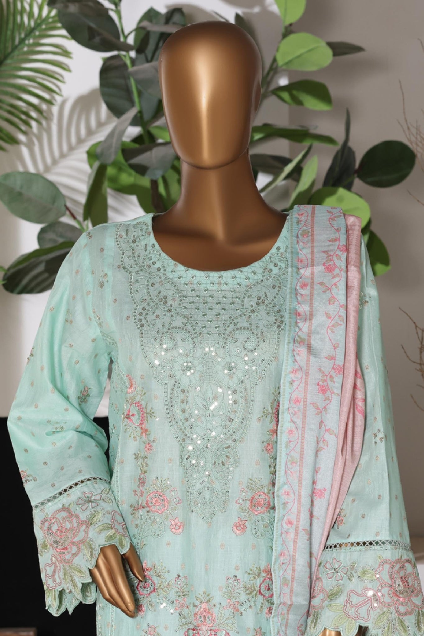 Bin Saeed Luxury Jacquard Lawn Embroidery 3Piece Stitched Collection 2026 D#-02