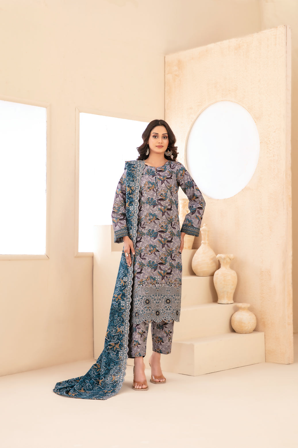 TAWAKKAL MAYESHA EMBROIDERED KHADDAR 3PIECE UNSTITCHED COLLECTION 2025 D-01