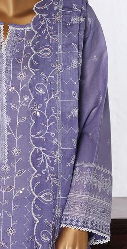 Bin Saeed Luxury Lawn White & White Chickenkari Embroidery 3Piece Stitched COLLECTION 2026. D-01