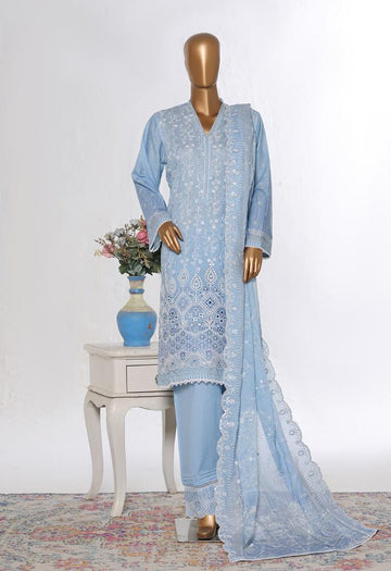 Bin Saeed Luxury Lawn White & White Chickenkari Embroidery 3Piece Stitched COLLECTION 2026. D-07