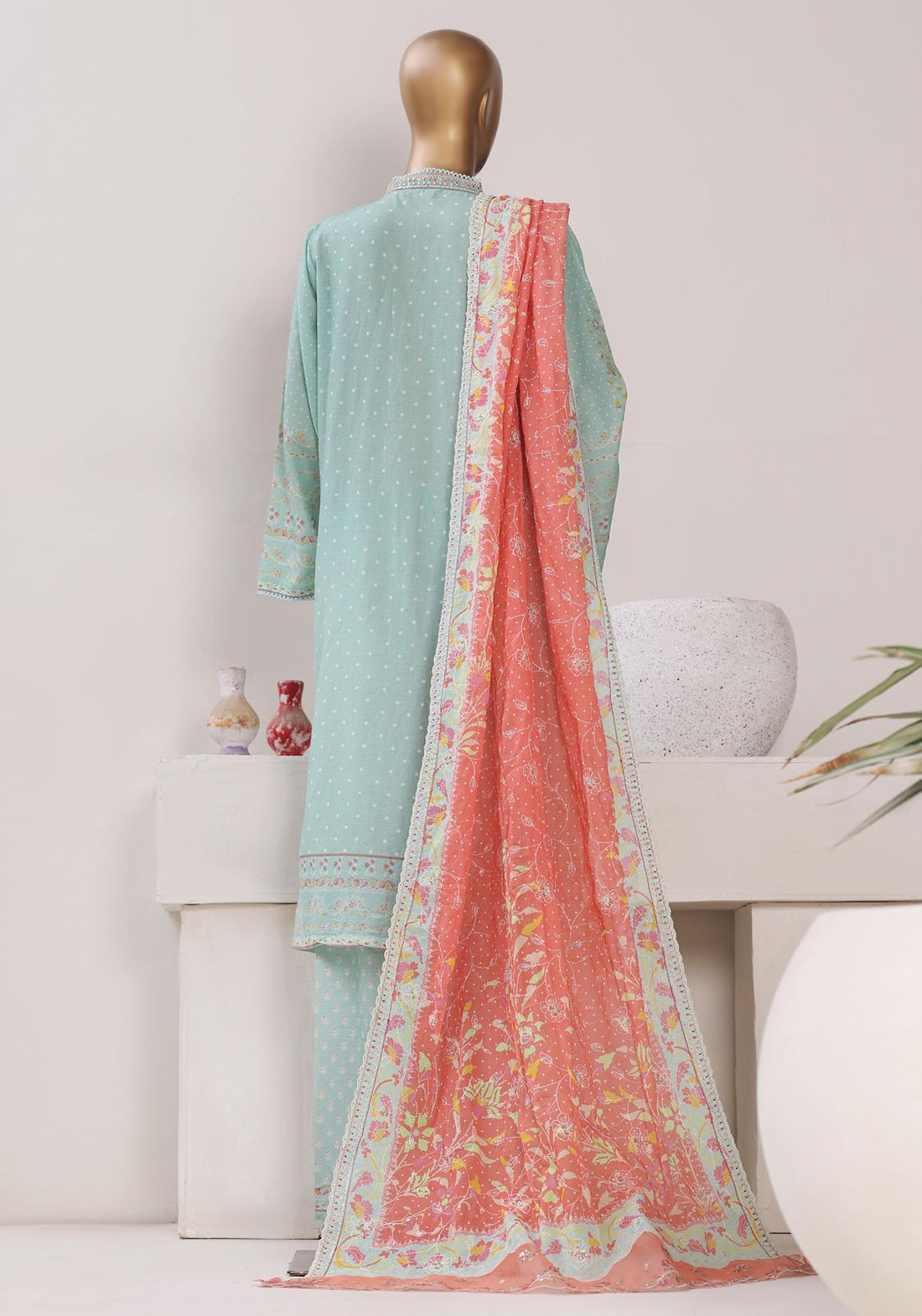 Bin Saeed Luxury Stitched Lawn Embroidery With Dupatta Embroidery 3Piece Stitched COLLECTION 2026. D-07