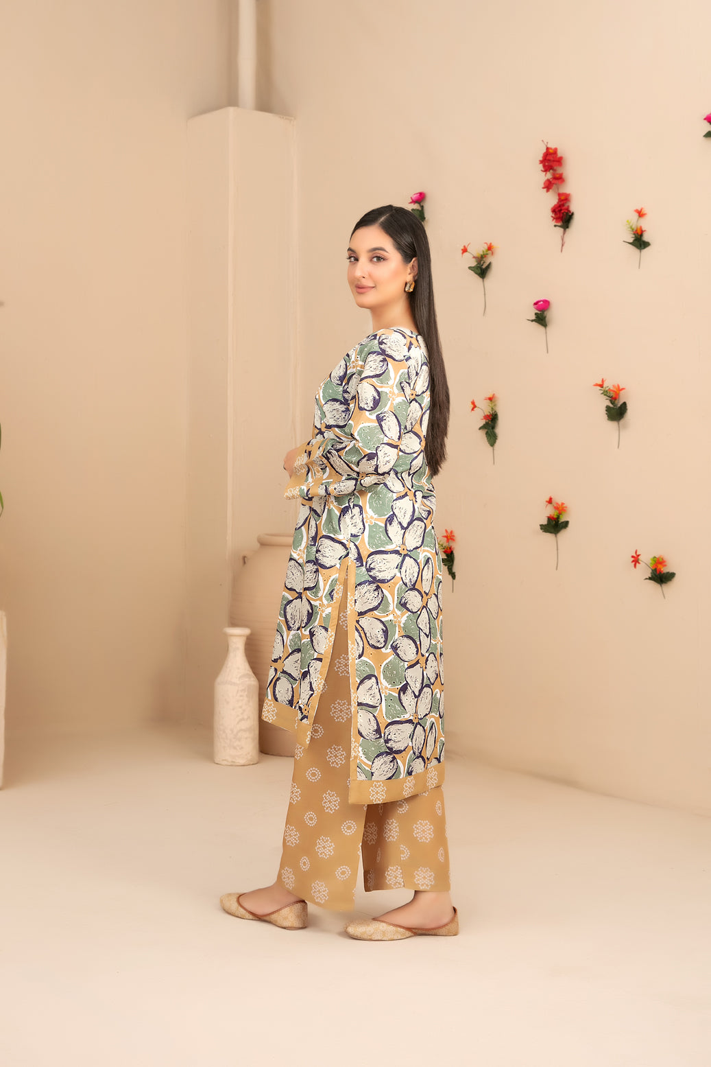 Tawakkal Dilfa 2Piece Stitched Schiffli Embroidery Swiss With Khussa Collection 2026. D-04