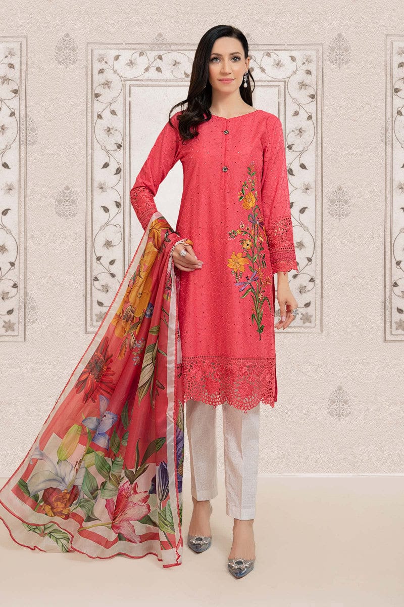Maria-B Luxury Lawn Embroidered Rtw 3Piece Collection 2025 MBLE-3201