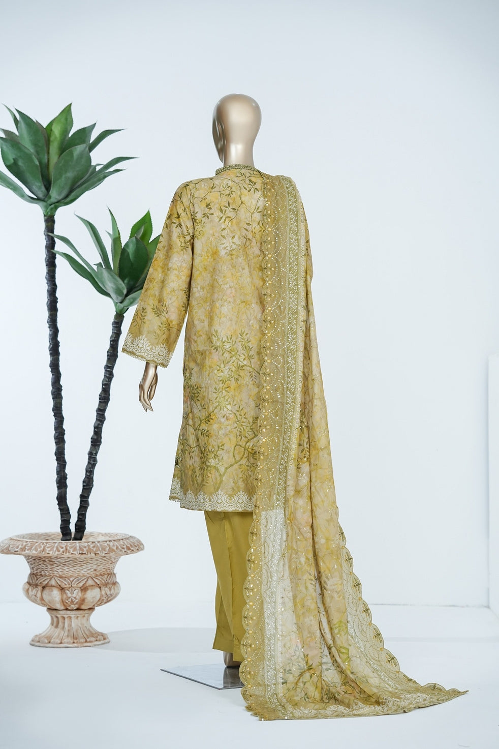 Bin Saeed Luxury Laserkari Chikenkari Lawn With Digital Printed With Embroidery Lawn Dupatta 3Piece Stitched Vol-02 Collection 2026. D#-11