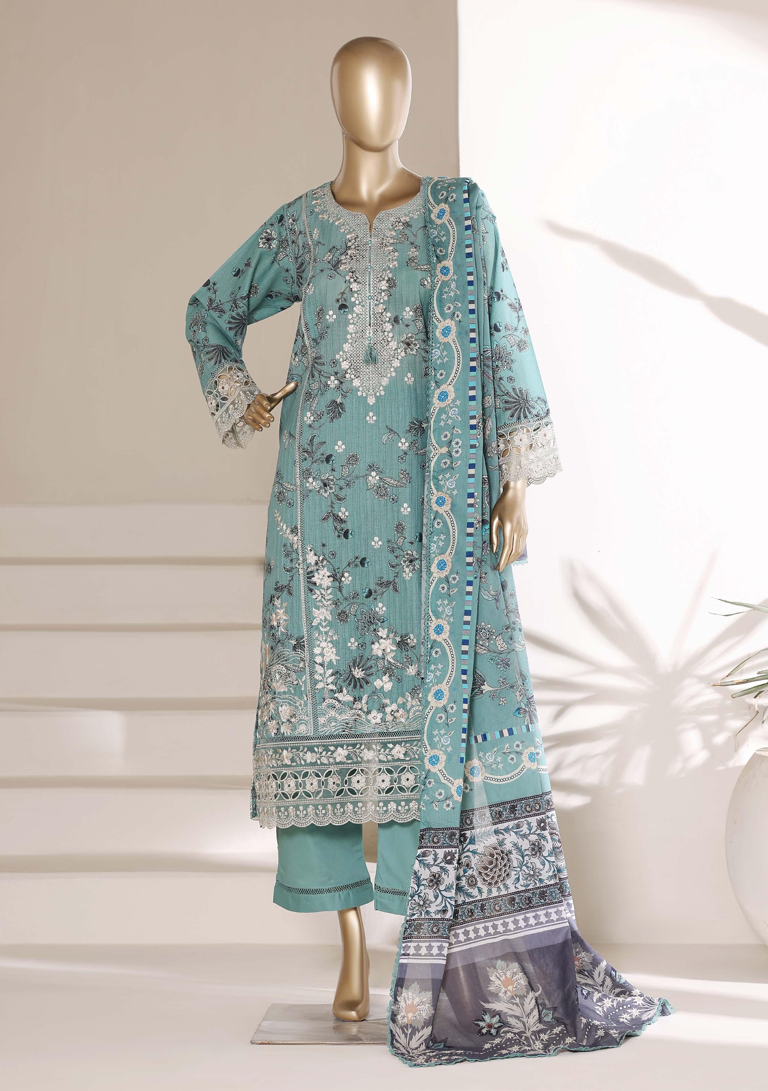 Sadabahar Luxury Signature  Lawn Embroidery 3Piece Stitched Vol-04 COLLECTION 2026. D-13