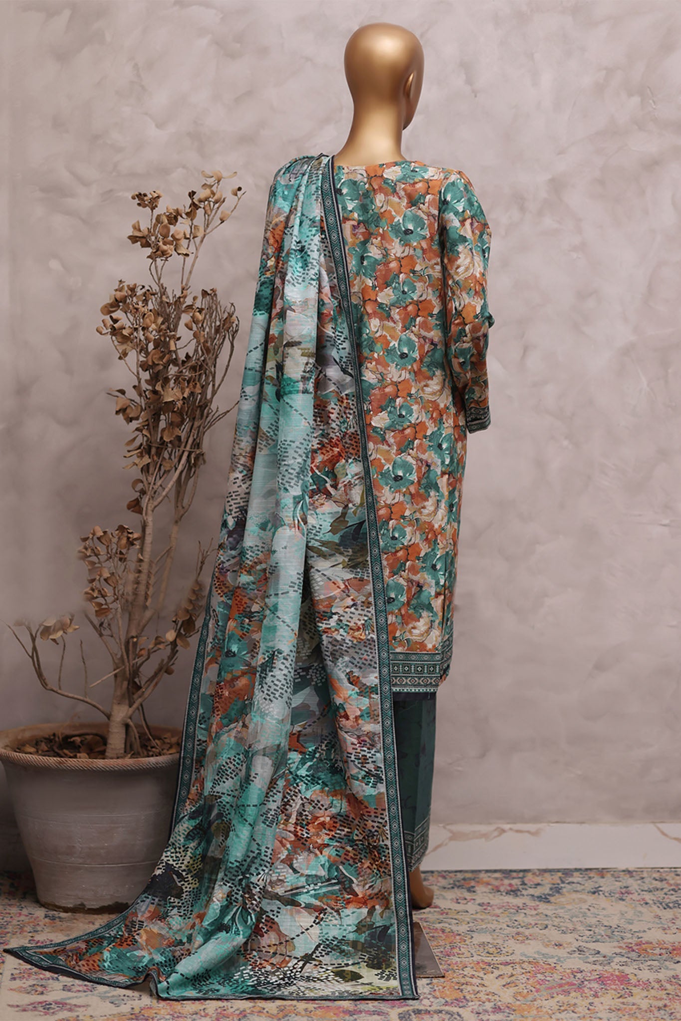 HZ Printed Khadder 3Piece Stitched Vol—1 Collection 2025 D#-03