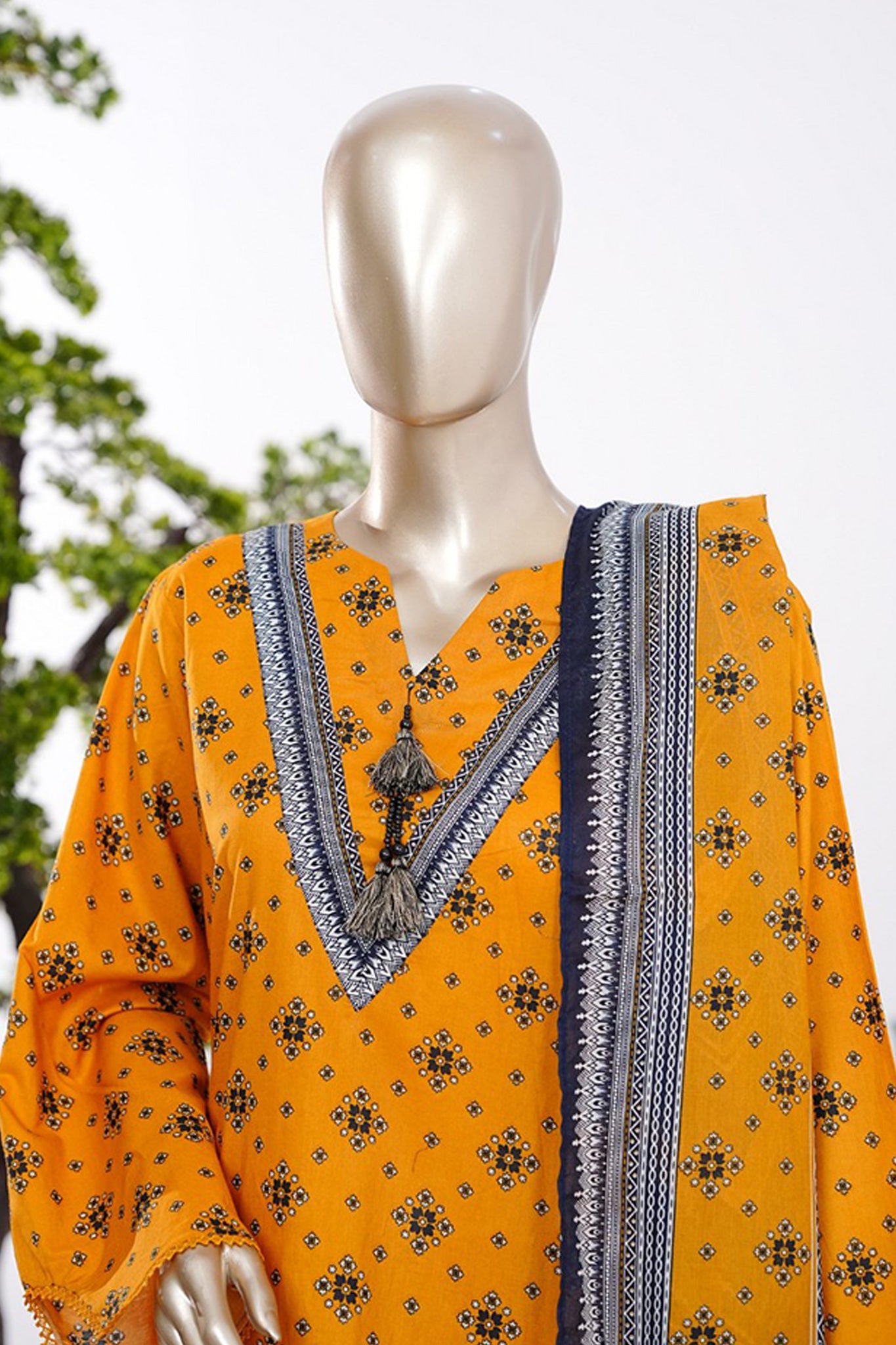 BIN SAEED Luxury Lawn Printed With Farshi Shalwar Vol-01 3Piece Stitched COLLECTION 2026 D-#01