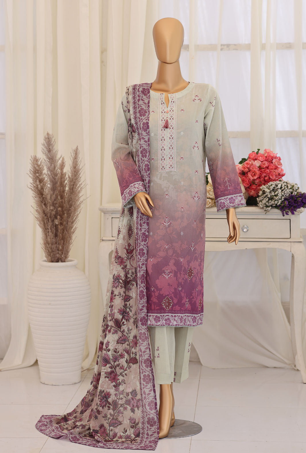 Virsa by HZ Textiles Embroidered Lawn Unstitched 3Piece Collection 2026 D#-07