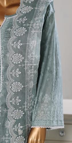 Bin Saeed Luxury Lawn White & White Chickenkari Embroidery 3Piece Stitched COLLECTION 2026. D-06