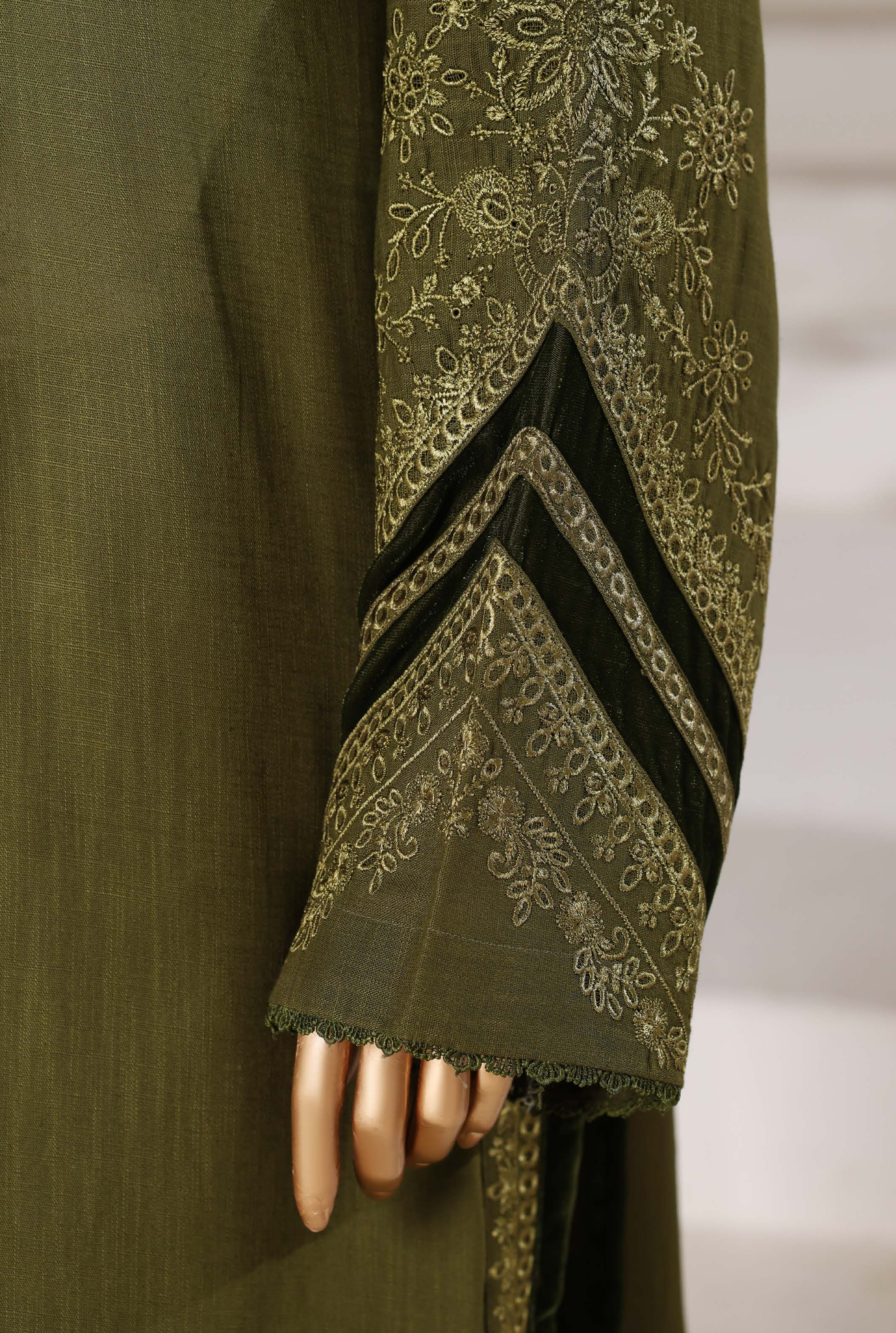 Sadabahar Stitched Premium Winter Cross Slub Texture Fabric With Velvet Collection 2025 CSTV -07