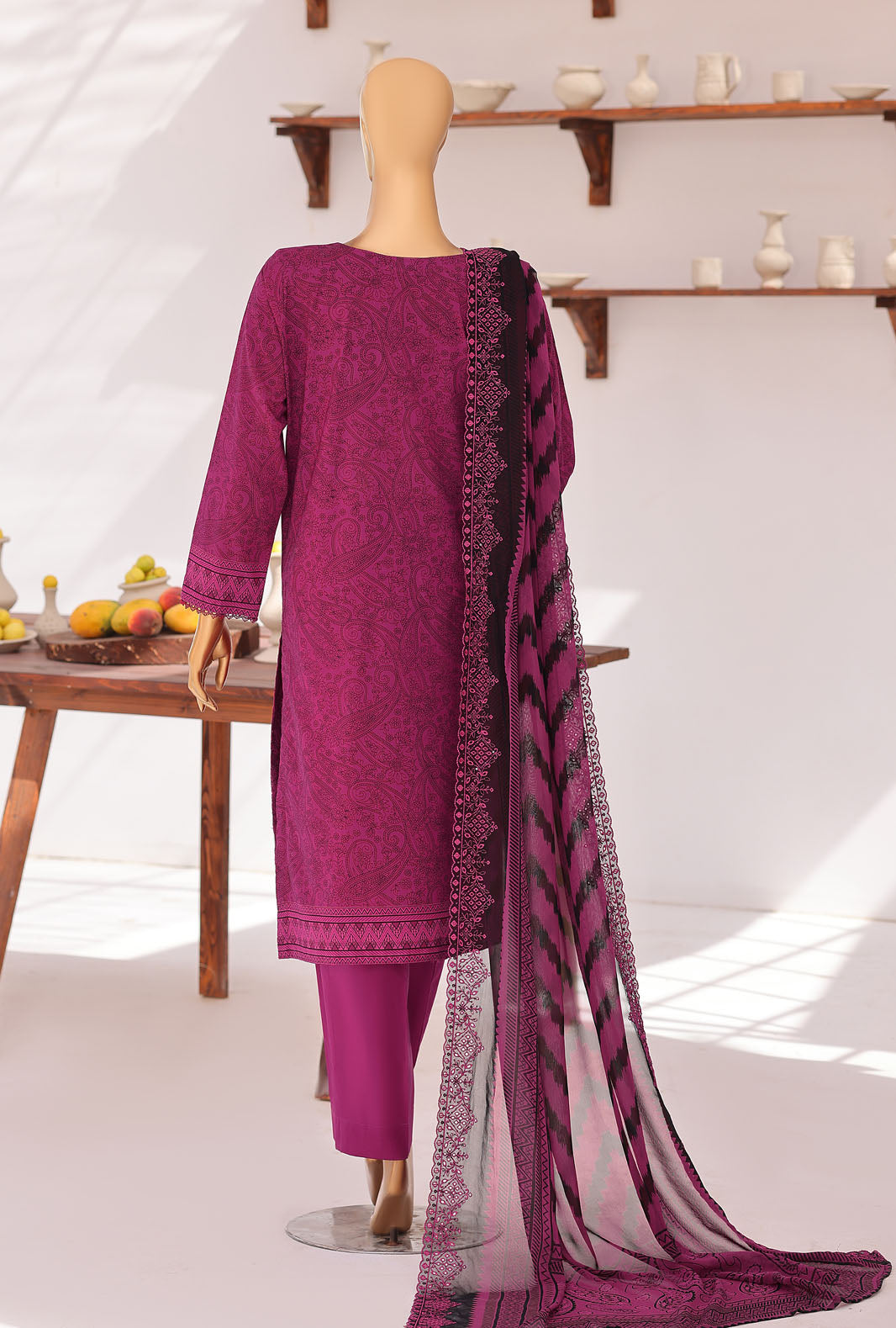 Premium Venice By HZ Textiles Embroidered With Chiffon Embroidery Dupatta Lawn Suit Unstitched 3 Piece Collection 2026 D#-05