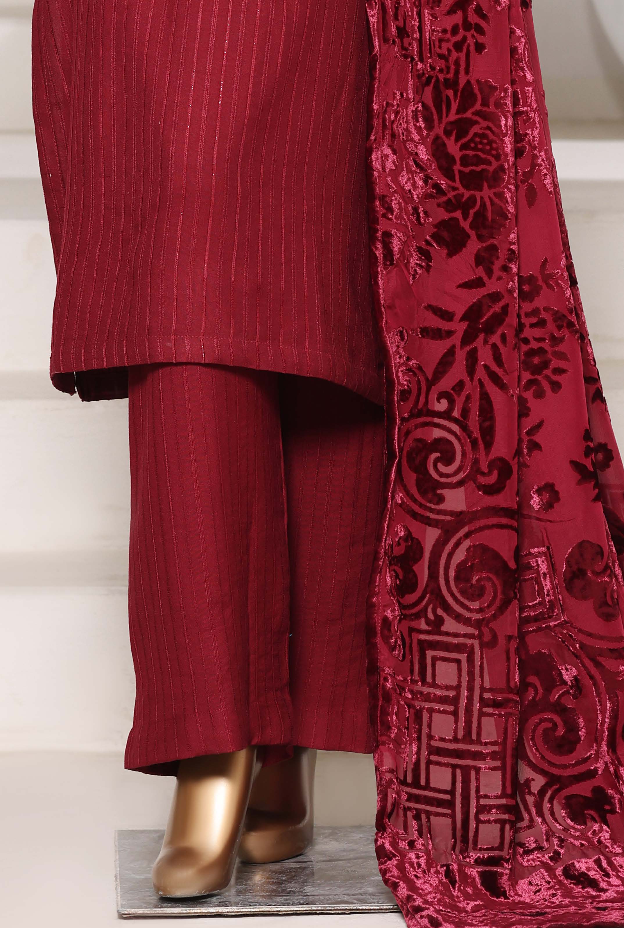 Sadabahar Stitched Winter Embroidery Dhanak 3Piece With Palachi Shwal Collection 2025 SDPL -02