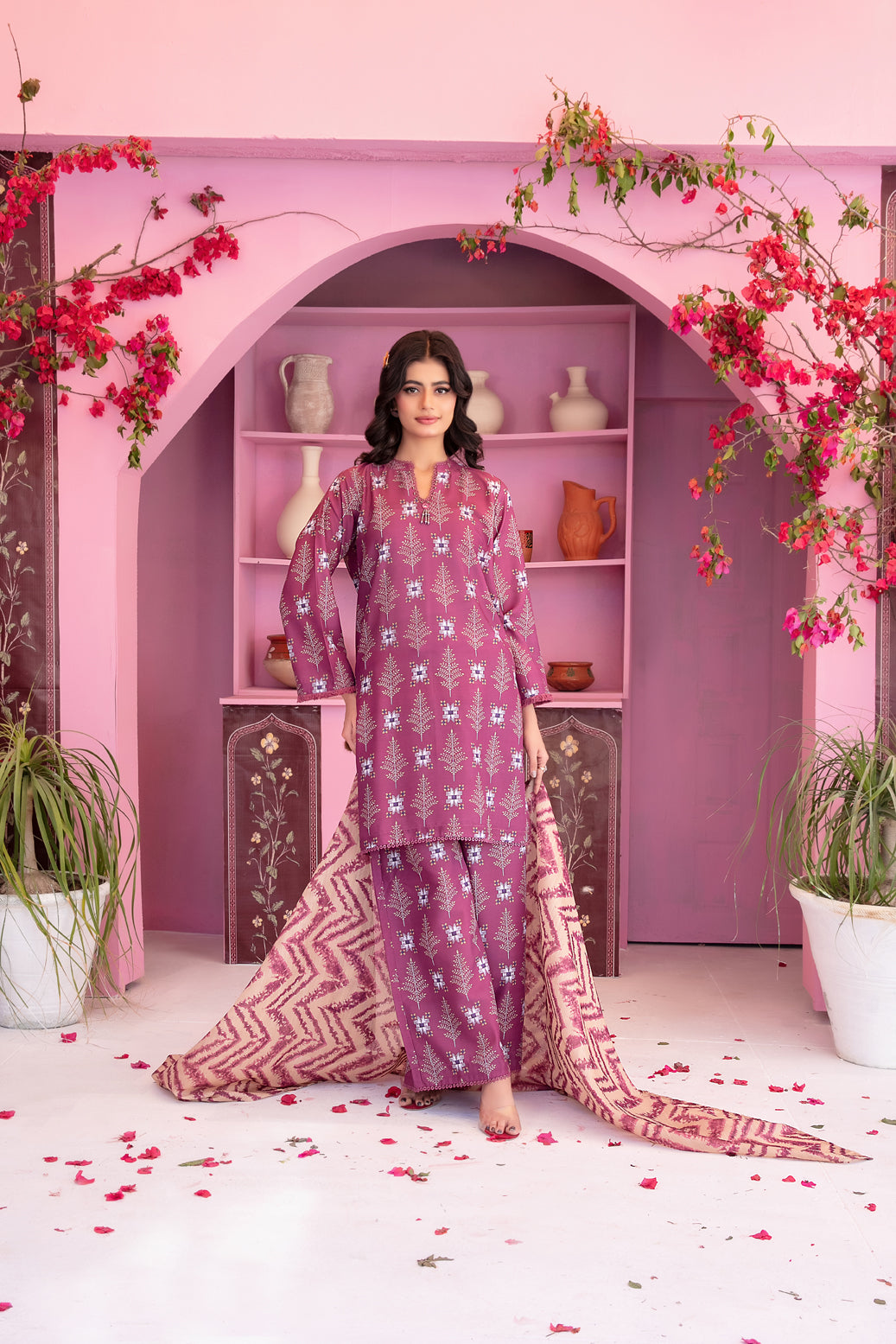 CORA VOL-02 BY TAWAKKAL LUXURY PRINTED LAWN 3PIECE STITCHED COLLECTION 2026 D#-01
