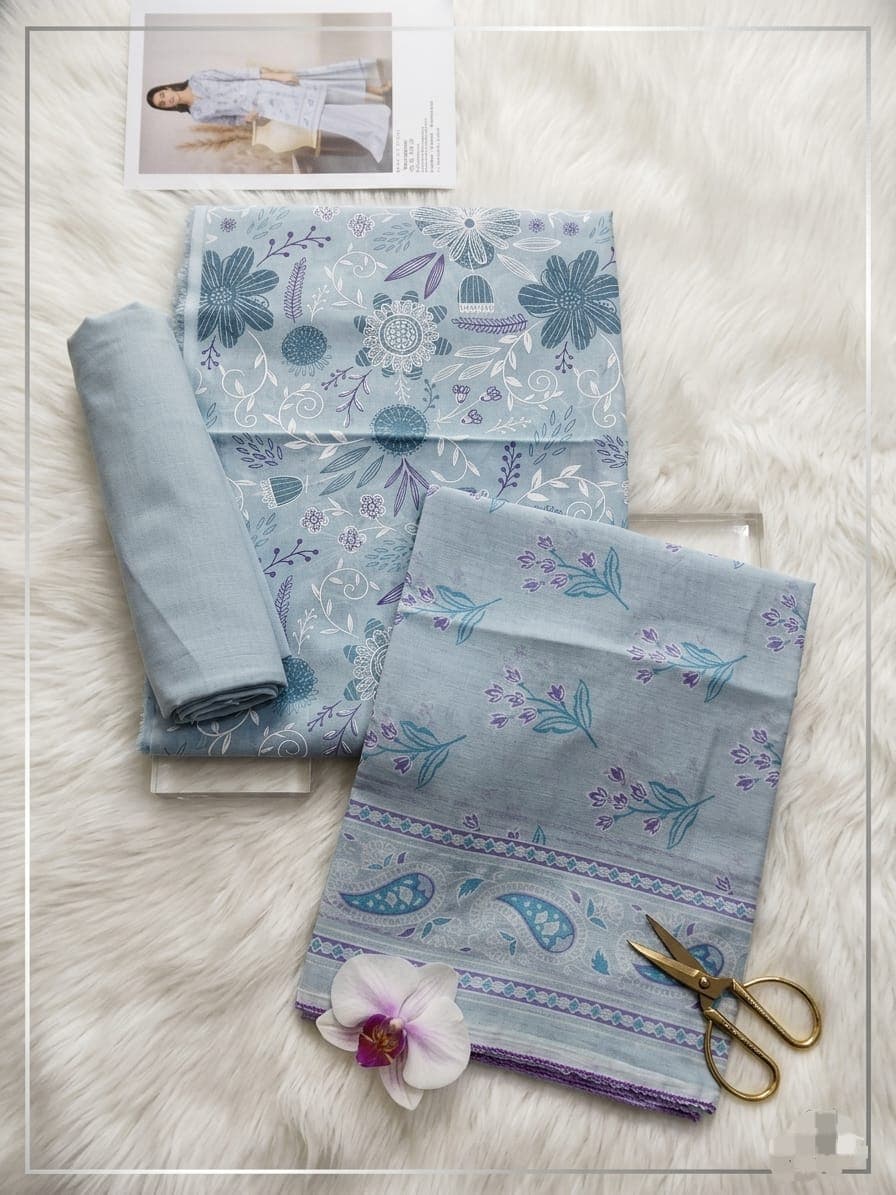 HZ Textiles Paste Printed Digital Printed Lawn Suit Unstitched 3 Piece Collection 2026 D#-03
