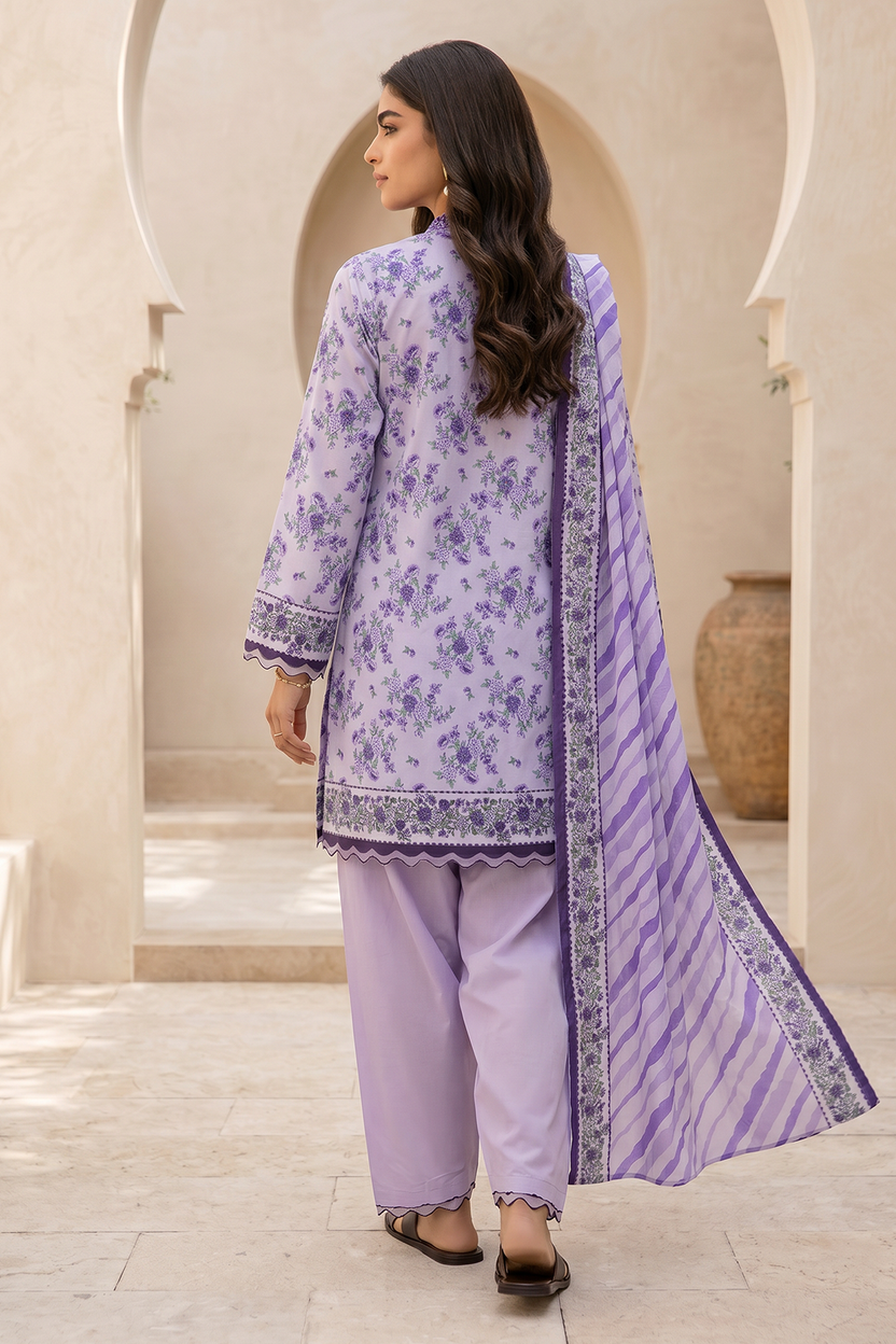 Zellbery Luxury Lawn Printed 3Piece Unstitched Collection 2026 WUS26X31024