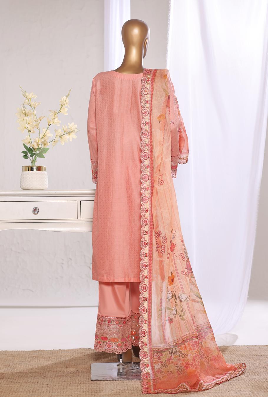 Bin Saeed Luxury Lawn Jacquard Fetive Embroidery 3Piece Stitched COLLECTION 2026. D-10