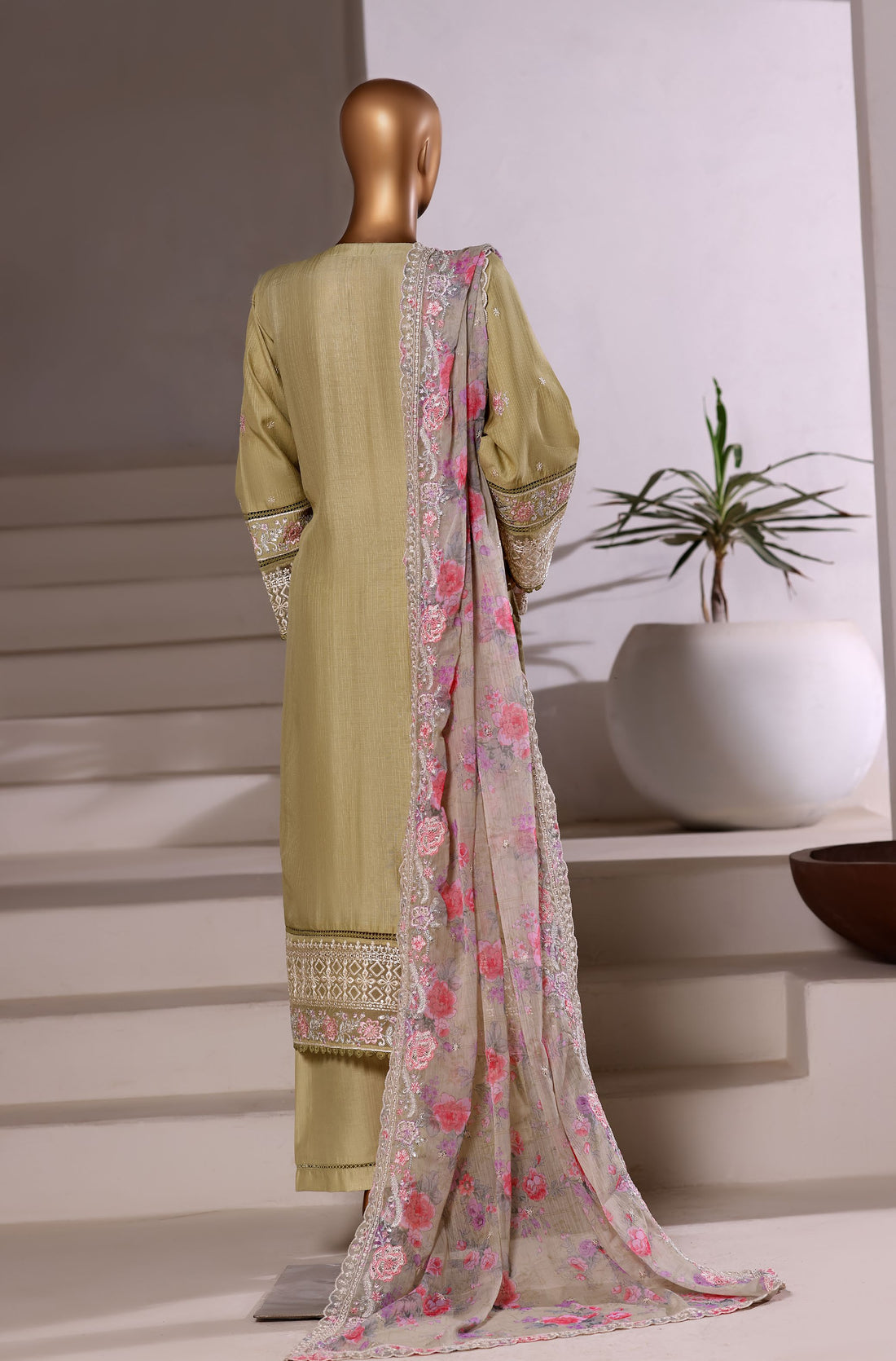 Sadabahar Luxury Viscous Embroidery With Chiffon Embroidery Dupatta Stitched Vol-01 Collection 2025. LEV-06 Dhani Green