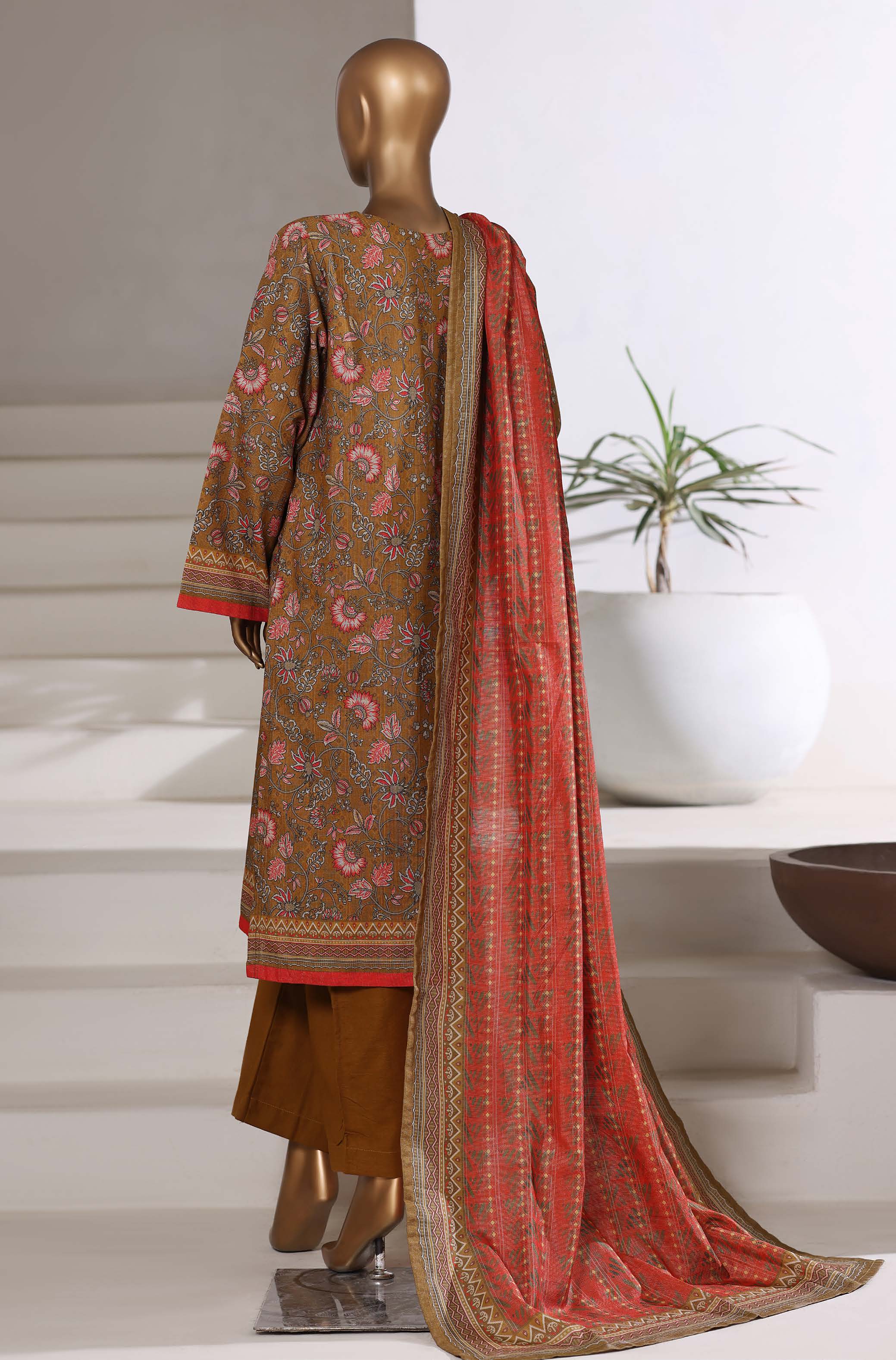 Sadabahar Shimmer Printed Khadder 3PCS Stitched Vol—1 Collection 2025 D-07