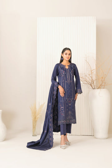 Tawakkal Dhoop Kinara Slub Viscous Embroidery 3Piece Unstitched Collection 2025 D-10