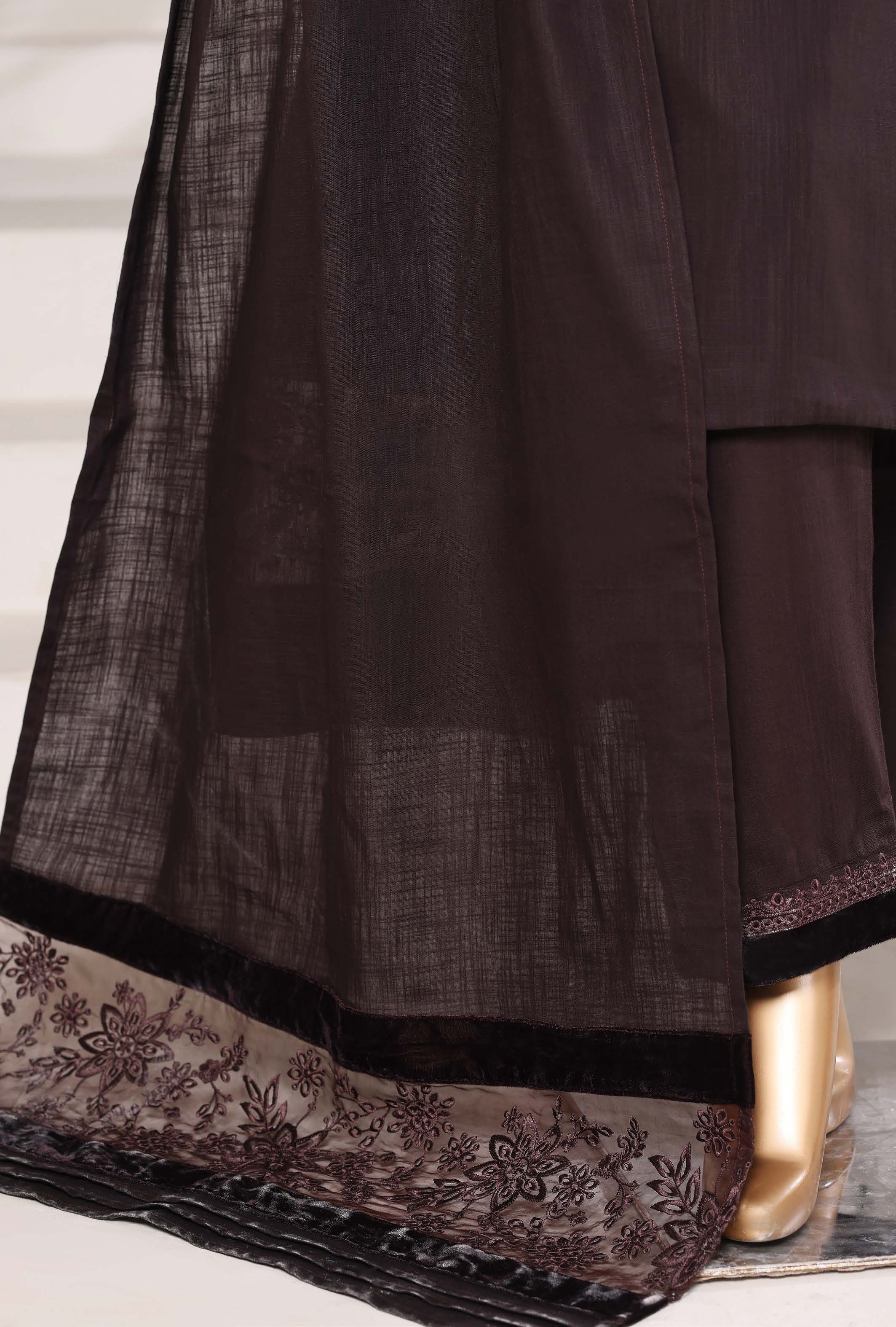 Sadabahar Stitched Premium Winter Cross Slub Texture Fabric With Velvet Collection 2025 CSTV -05