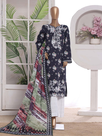 HZ °GULDOZI° Luxury Lawn Embroidery 3Piece Stitched Collection 2026 D#10