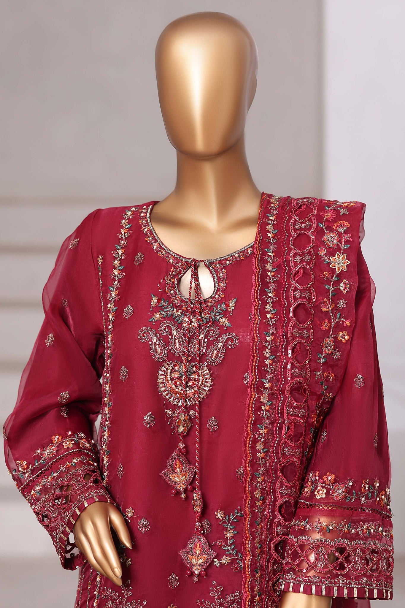 SADABAHAR LUXURY FORMAL FESTIVE °MAHPARA° ORGANZA EMBROIDERED 3PIECE STITCHED Vol-03 COLLECTION 2026 D#-06